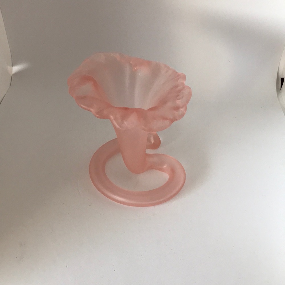 Vintage 1970’s Italian glass flower challis vase
